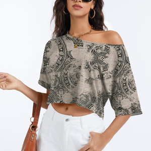 T-shirts personnalisés en coton pour femmes, coupe courte, col bateau, avec logo personnalisé, pour le fitness - Product Image 4