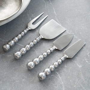 Juego de cuchillos para queso de acero inoxidable con mangos dorados, aptos para lavavajillas, herramientas para queso aptas para contacto con alimentos. - Product Image 5