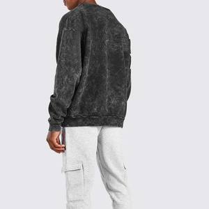 Sweat-shirts en polyester personnalisés de qualité supérieure, doux, pour hommes, effet délavé, col rond, meilleur prix, sweat-shirt professionnel pour hommes, effet délavé. - Product Image 2