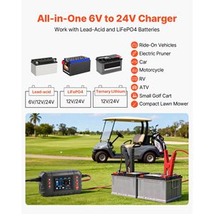 Chargeur de batterie intelligent 25A 6V/12V/24V pour LiFePO4, lithium ternaire, plomb-acide (Gel/AGM) avec écran LCD 3,4 pouces - Product Image 2