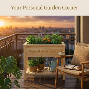 Bac à plantes surélevé avec pieds robustes, en bois de pin naturel haut de gamme, revêtement vinyle, écologique, style jardinière surélevée - Product Image 6