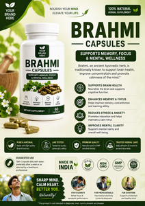 Cápsulas de Brahmi, Suplemento Herbal Natural, 60 Cápsulas Vegetarianas, para la Memoria, la Concentración, la Claridad Mental y el Alivio del Estrés - Product Image 3