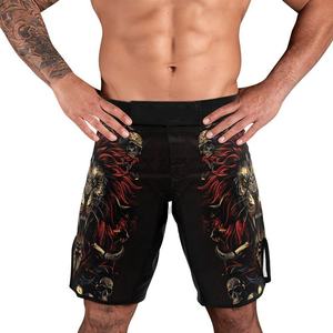 Pantalones Cortos Ajustados de MMA para Hombre con Estampado de Calavera de León, Secado Rápido, Ropa de Artes Marciales Mixtas para Jiu Jitsu y Grappling - Product Image 3