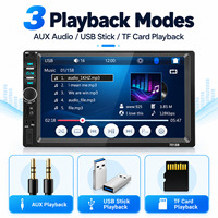 HANTUE 7 Zoll Universal Auto-Multimediaplayer HD-Touchscreen Autoradio mit CarPlay Android Auto Rückfahrkamera FM USB