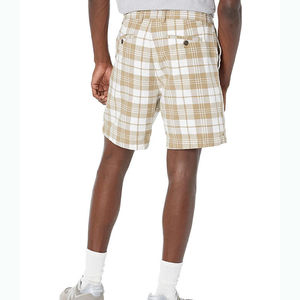 Shorts Bermuda à Carreaux pour Homme, Taille Mi-Haute, Fermeture Boutonnée, Style Décontracté en Coton Tissé à Motif Écossais - Product Image 6