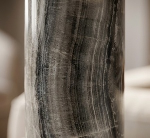 Natural Grey Smoky Onyx Cylinder <b>Vase</b> Handmade Straight Tube <b>Stone</b> Flower <b>Vase</b> Wholesale Custom Logo Home <b>Decor</b> Tabletop <b>Decor</b> - Product Image 4