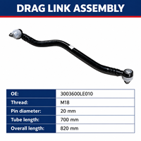 Ensemble de biellettes de direction 3003600LE010 pour camions JAC N55 N80 N90, filetage M18, axe de 20 mm, longueur totale de 820 mm