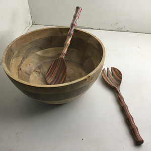 ชามไม้ดีไซน์พิเศษ ชามไม้มะม่วง ชามไม้กระถิน ชามไม้ ชามสลัด ชามเสิร์ฟ ภาชนะบนโต๊ะอาหาร ราคาสุดคุ้มค่า - Product Image 6