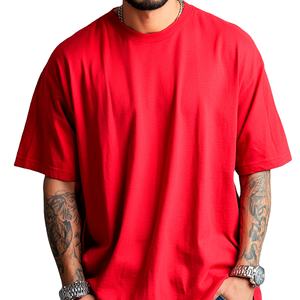 Camiseta de gran tamaño vintage de algodón orgánico con logotipo frontal personalizado, ropa de calle lavada con piedra y serigrafía de talla grande - Product Image 1