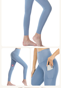 High Waist Full Length <b>Yoga</b> Leggings <b>With</b> <b>Pockets</b> Solid Color Seamless Stretch <b>Pants</b> Women's Workout Gym Wear - Product Image 6