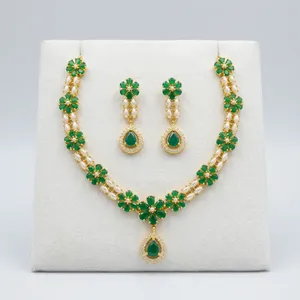<b>Indian</b> Bridal Imitation Pearl Necklace Wholesale Kundan Pearl Wedding <b>Jewelry</b> Traditional Luxury Necklace <b>Set</b> for Women - Product Image 1