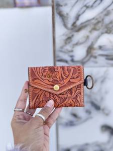 Porte-monnaie en cuir véritable, pochettes élégantes, gravures artisanales, portefeuilles unisexes, pochette multi-usages, sacs de petite taille - Product Image 3