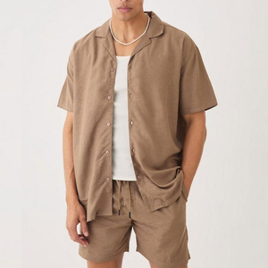 Conjunto de Pantalones Cortos de Verano para Hombre, Personalizados con Logotipo Impreso, a la Moda, de Color Sólido, Hasta la Rodilla, Hechos de Algodón, Venta al Por Mayor de Fábrica - Product Image 6