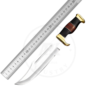 Couteau Bowie à lame fixe à pointe clip, étui en cuir, couteau de chasse et de camping en plein air, garantie de 3 ans, OEM personnalisable, acier inoxydable
