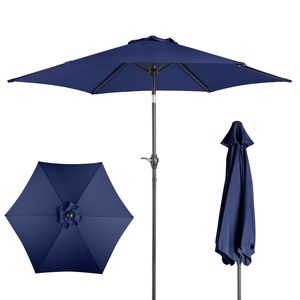 Ombrellone da Esterno Rotondo da 2,3 m con Regolazione Inclinazione e Sistema di Sollevamento a Manovella, Protezione UV, Aste in Ferro, Impermeabile per Cortile - Product Image 2