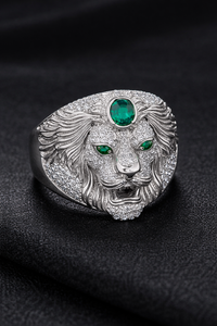 Luxury Jewelry Sterling <b>Silver</b> Gold Plated Peace Shape <b>Emerald</b> Natural Gemstone <b>Rings</b> Women Engagement Wedding Party <b>Ring</b> - Product Image 3