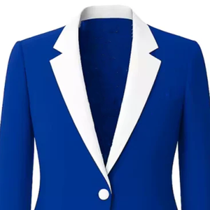 เสื้อเบลเซอร์พิมพ์ลายคอตั้งแบบมีซิปสำหรับทุกเพศ ไซส์พลัส  ยี่ห้อ Greek Zeta Royal Blue Sorority  แบบมีซับใน  ตกแต่งขอบสองชั้น  สไตล์ทางการสำหรับธุรกิจ - Product Image 4