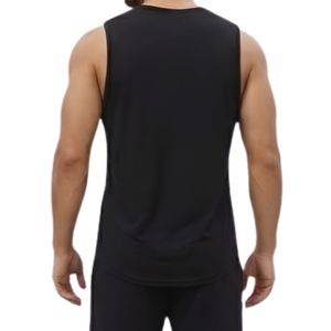 Camiseta sin mangas para hombre, color negro sólido, de algodón, cuello redondo, camiseta muscular, camiseta interior, para gimnasio, fitness, entrenamiento, chaleco deportivo - Product Image 2