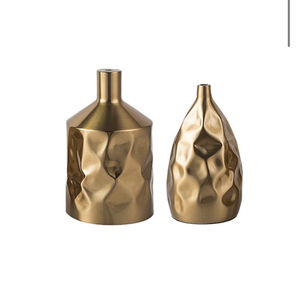Contemporary Handmade Metal Tabletop Vase With Swirl Design Brown And <b>Silver</b> Finish Decorative Home Accent - Product Image 3