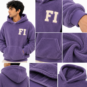 Blouson à capuche zippé en molleton de coton pour homme, doublure Sherpa, chaud et décontracté, idéal pour l'hiver – Fournisseur en gros USA - Product Image 4