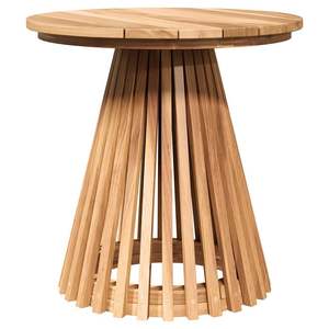 Table d'appoint extérieure en teck massif 19,69 x 19,69 x 19,49 po couleur marron - Product Image 2