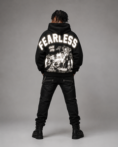 Sweat-shirt à capuche noir pour homme, style hip-hop, imprimé lettres réfléchissantes, streetwear décontracté - Product Image 1