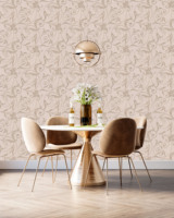 Papier peint vinyle PVC écologique, ignifuge et anti-fumée, de style européen moderne du milieu du siècle, à motifs floraux de luxe, pour salle à manger, salle de sport, centre commercial, salon