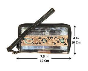 Cartera de mano transparente para mujer, monedero de cuero de moda Vintage con herramientas manuales, nuevo diseño RFID, Mini monedero para mujer - Product Image 2