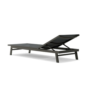 Chaise longue d'extérieur moderne avec structure en acier, inclinable manuellement, sans accoudoirs, design contemporain, pieds coniques, dossier solide et durable - Product Image 2
