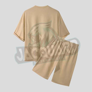 ชุดเซ็ตเสื้อยืดแขนสั้นและกางเกงขาสั้นสำหรับผู้ชาย คุณภาพพรีเมียม รุ่นซัมเมอร์ 2026 ผลิตจากผ้าฝ้าย 100% ชุดสองชิ้น - Product Image 5