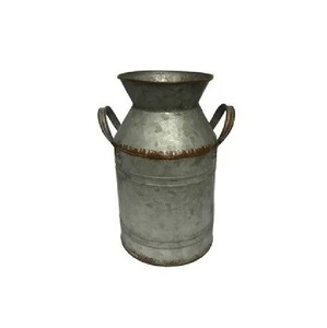 Vase à fleurs rustique tendance style ferme, bidon à lait vintage en métal galvanisé décoratif pour la décoration intérieure, taille personnalisable - Product Image 5