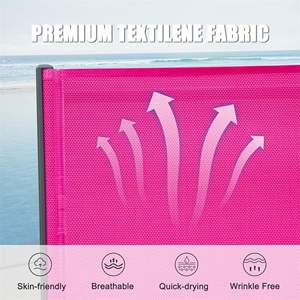 Chaise longue d'extérieur en plastique et aluminium, dossier réglable à 5 positions, inclinable tous temps, chaise de plage au bord de la piscine, rose rouge - Product Image 3