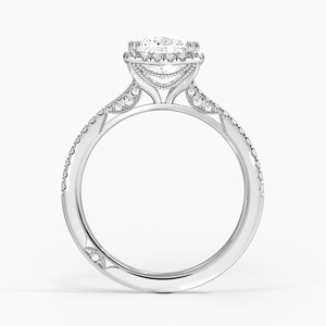 Anillo BOJ 035 con Corte Princesa, Plata 925, Simple, Estilo Tacori, con Diamante de 2ct, Color D, VVS1, Moissanita Certificada por GRA, Precio Bajo - Product Image 3