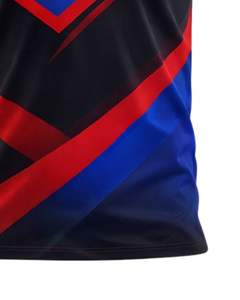 Camiseta Deportiva Personalizada para Hombre en Rojo, Azul y Negro, de Secado Rápido, Poliéster, con Estampado Personalizado, Manga Corta, para Gimnasio, Running y Entrenamiento - Product Image 6