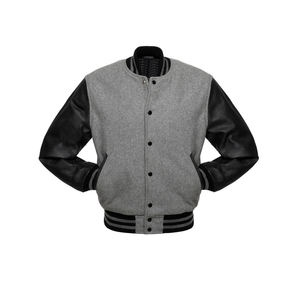New Arrival Personalized High Quality Wool Sleeve Hooded Letterman <b>Jacket</b> Custom Varsity <b>Jacket</b> Patchwork Cartoon Design <b>for</b> <b>Men</b> - Product Image 1