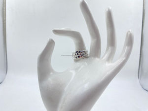 Elegante anillo de racimo de plata 92,5 hecho a mano, ajuste cómodo de plata pura con pulido suave, hecho principalmente de joyería de latón - Product Image 2