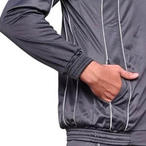 Ensemble de survêtement d'hiver pour homme avec capuche et fermeture éclair intégrale, finition brillante, ensemble de jogging deux pièces, tenue de sport pour l'entraînement et la gym - Product Image 5