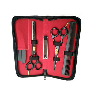 Tijeras de Barbero Profesionales de Acero Inoxidable con Hoja Recta, Mango Mediano y 30 Dientes para Uso Doméstico y en Salón, para Diestros - Product Image 4