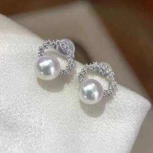 Pendientes de Perlas de Agua Dulce con Incrustaciones de Hao Shi, Accesorios de Joyería de Moda Populares - Product Image 2