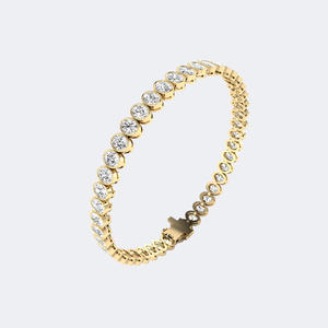 7.00CTW Oval Cut Bezel Set Tennis <b>Bracelet</b> - Product Image 4