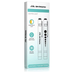 Stylo-lampe médical LED bleu manuel pour infirmières, avec interrupteur à un bouton, lumière blanche et chaude, jauge pupillaire et règle de 5 cm - Product Image 2