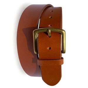 Ceinture en cuir marron vintage pour homme, en cuir de vachette, avec boucle ardillon en laiton mat, largeur 3,8 cm, pour jeans, logo personnalisé - Product Image 1