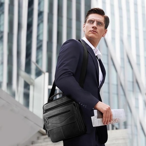Genuine Leather <b>Bag</b> For Laptop And Crossbody Carry With Adjustable Strap For <b>Work</b> Office Travel And Everyday - Product Image 4