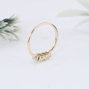 Anillo de Corona con Diamantes Cultivados en Laboratorio, Estilo Baguette, Banda de Media Eternidad con Racimo Escalonado, Anillos Apilables de Oro para Boda y Fiesta, Joyería Fina para Mujer - Product Image 4