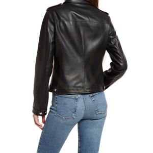 Chaqueta de cuero con cremallera y mangas largas en venta, cómoda, suave y cálida, chaquetas de cuero para mujer - Product Image 5