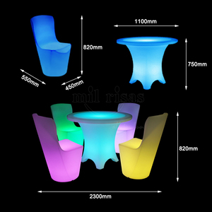 Ensemble <span class=keywords><strong>de</strong></span> meubles LED 1 table et <span class=keywords><strong>4</strong></span> <span class=keywords><strong>chaises</strong></span>, mobilier <span class=keywords><strong>de</strong></span> salon lumineux commercial, table et sièges lumineux RGB pour événements, fêtes, mariages, extérieur - Product Image 6