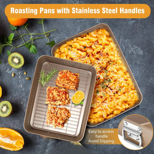 Stylish Stainless Steel Roasting <b>Pan</b> Designed For Healthy Convenient Family Cooking With Spacious Interior - Product Image 5