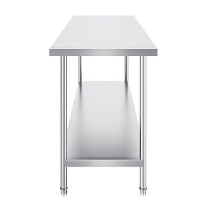 Tavolo da Lavoro in Acciaio Inox Resistente 24 X 72 X 34 Pollici, Capacità di Carico 880 Libbre, con 3 Livelli di Altezza Regolabili e Lavello - Product Image 6