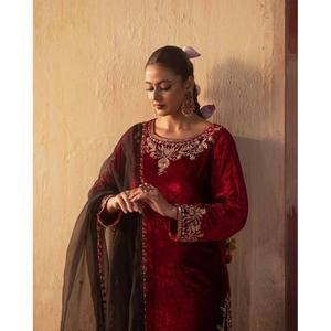 Haut et bas de soirée de créateur avec Dupatta Taille 2XL - Product Image 6