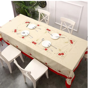 OEM Manufacturer Custom Embroidered Linen Table Cover Waterproof <b>Party</b> Wedding Square Table Linen Bulk Supply - Product Image 2